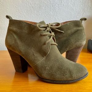Lucky Brand Green Lace Up Ankle Booties